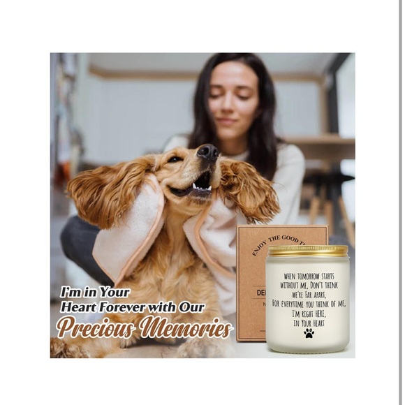 Dog Memorial Gifts for Loss of Dog, Pet Loss Gifts, Sympathy Candle Paw Print - Picture 4 of 13